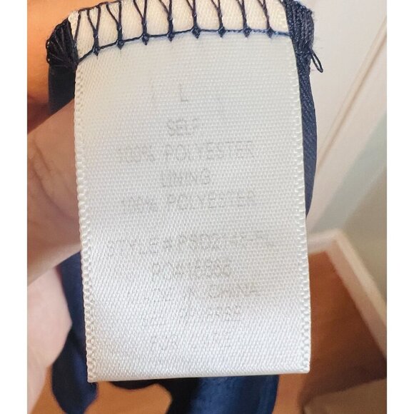 Baltic Born Paisley Swiss Dot Navy Blue Size Large V-Neck Midi Dress - Picture 8 of 9